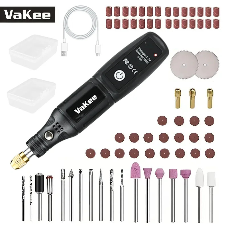 Cordless Mini Electric Drill Rotary Tool USB Rechargeable Engraving Pen Kit Set