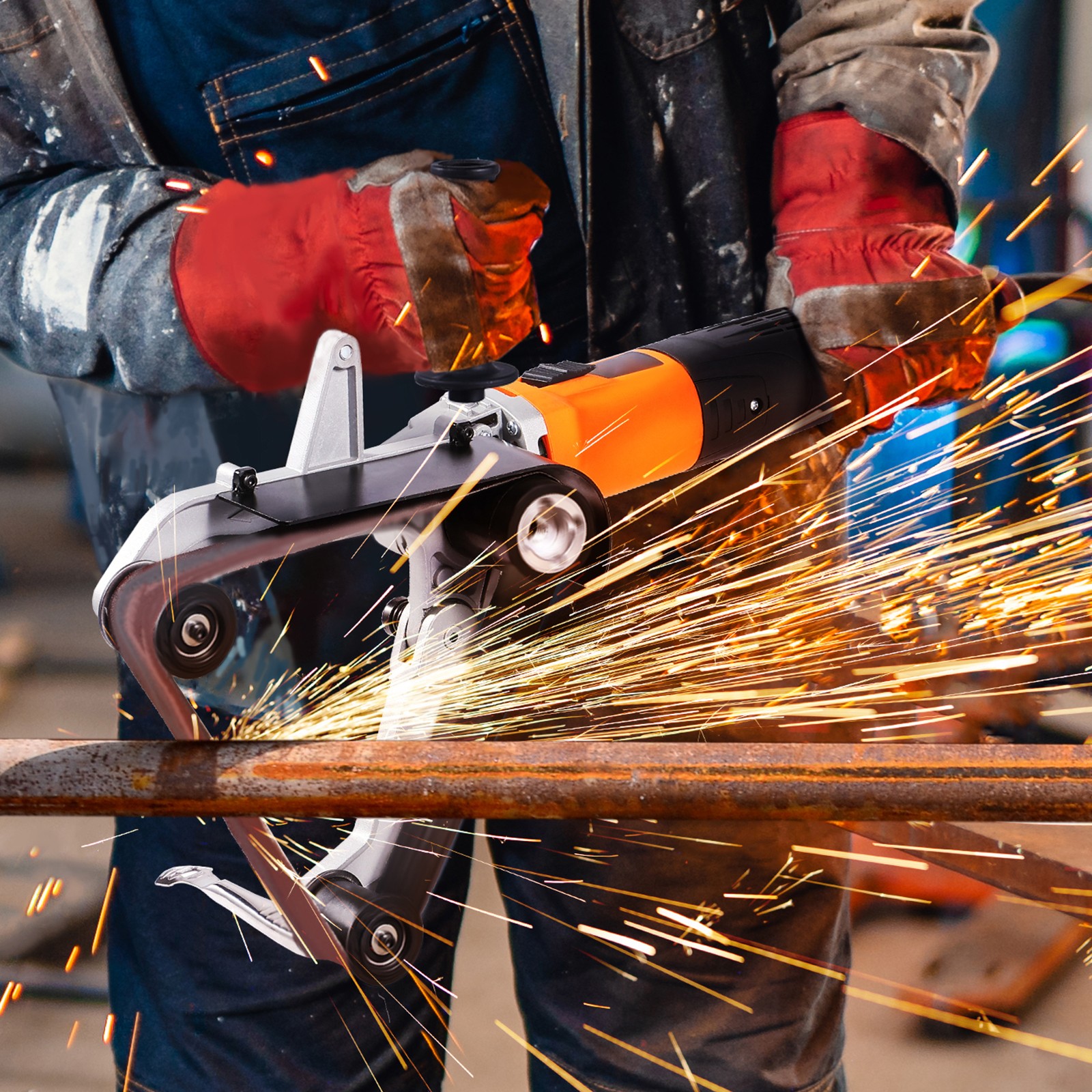 Uimoso Belt Sander Attachment for Angle Grinder with 10 Sanding Belts
