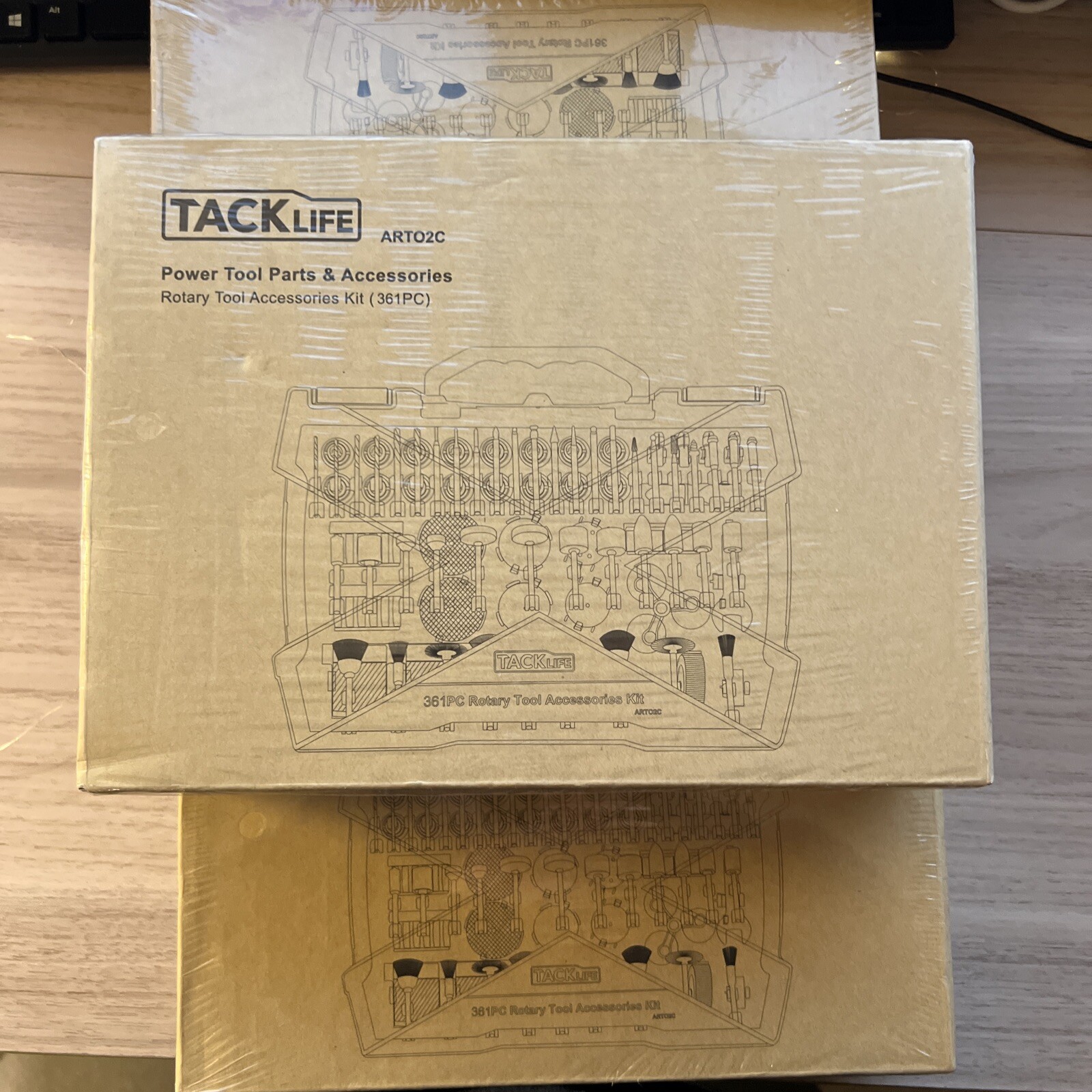 TACKLIFE Rotary Tool Accessories Kit 361 Pieces Universal Fitment – ART02C NEW