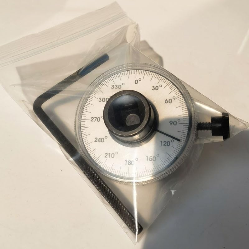 BUBUCAM 1/2 Inch Torque Wrench Angle Gauge Tool, 360° Adjustable 1/2&Prime; Silver