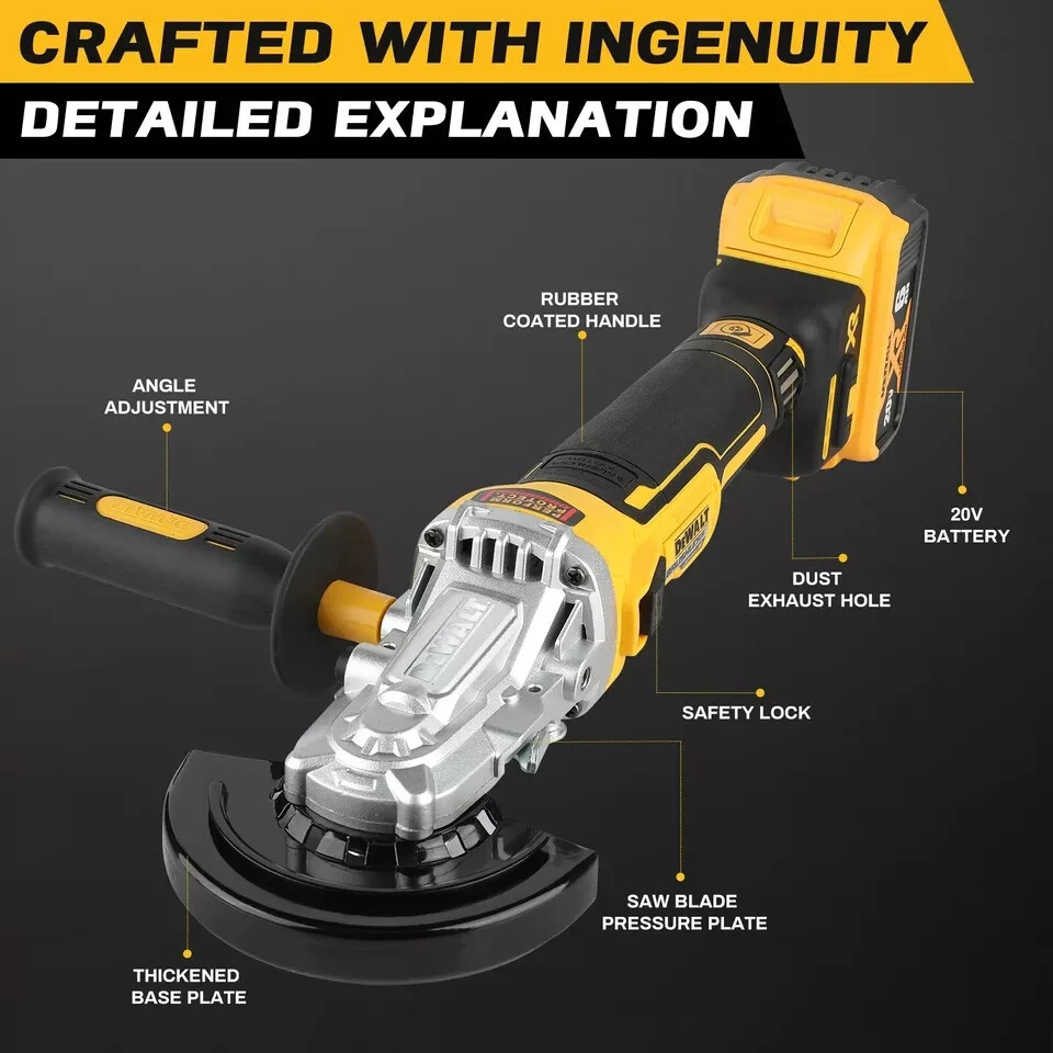 Dewalt DCG405FN 20V MAX M10 125mm Cordless Brushless Flathead Grinder- Body Only