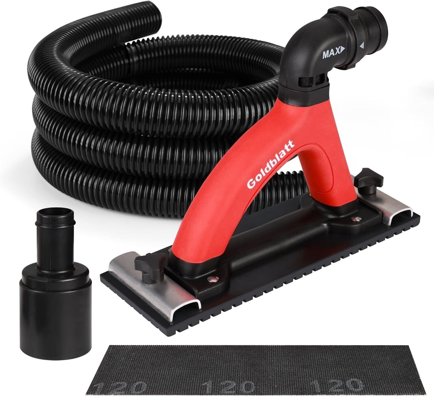 Goldblatt ‎6.5Amp Hand Sander Dustless Drywall Vacuum Sander 6.5ft Hose Sand Pad