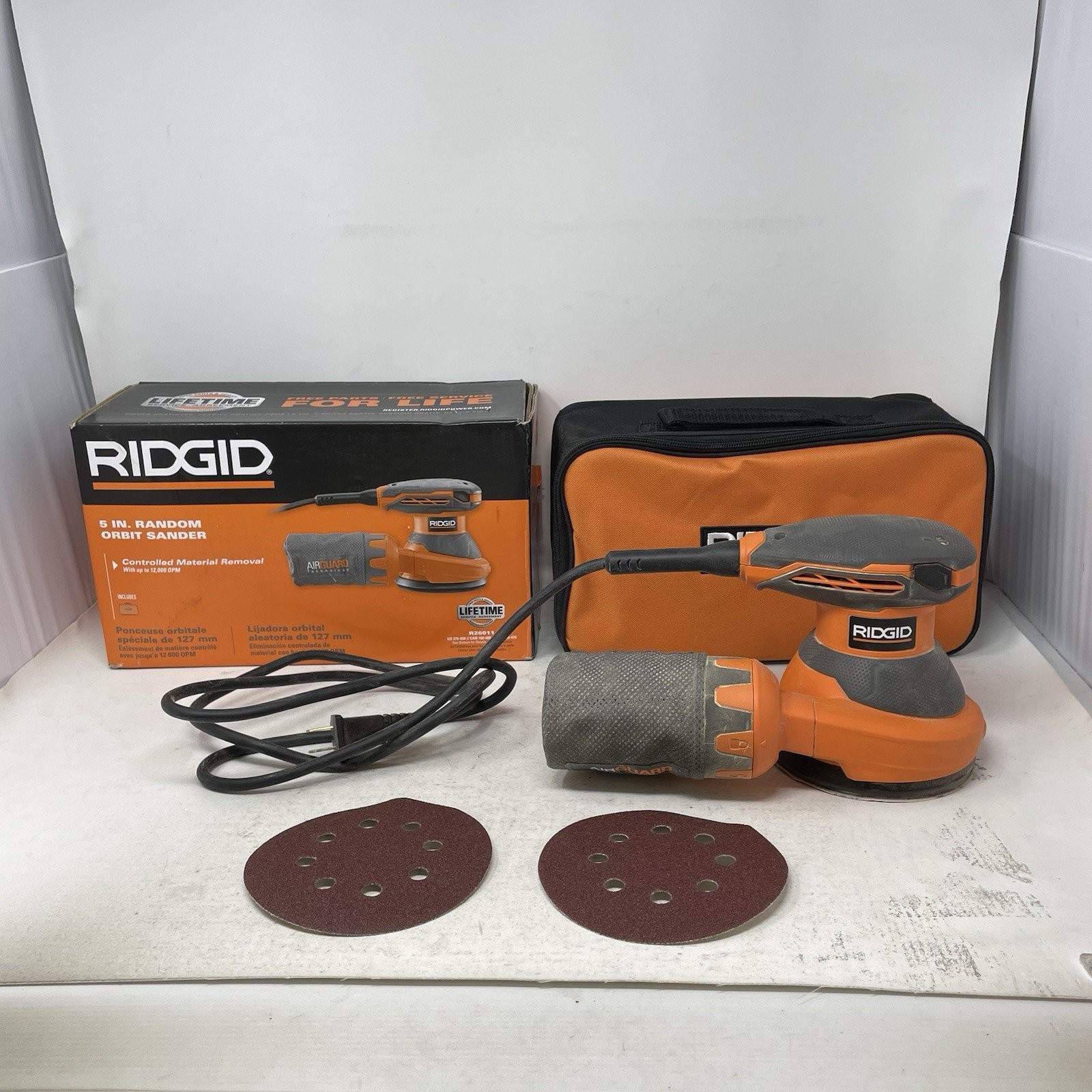 Ridgid 3 Amp Corded 5 in. Random Orbital Sander with Airguard Technology R26011