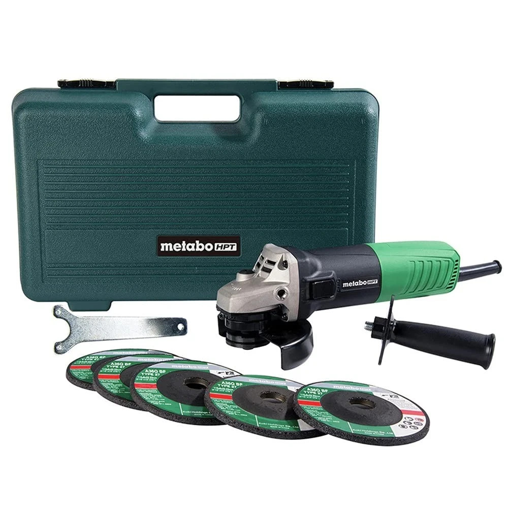 4-1/2-Inch Angle Grinder, Includes 5 Grinding Wheels & Hard Case, 6.2-Amp Motor,