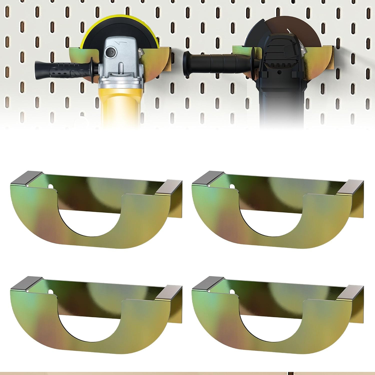 4PCS Angle Grinder Holder Wall Mount, Heavy Duty Solid Steel Angle Grinder Hange