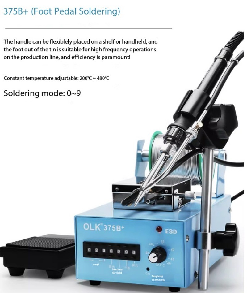 Adjustable Constant Temperature Automatic Tin Feed Soldering Machine 375C+