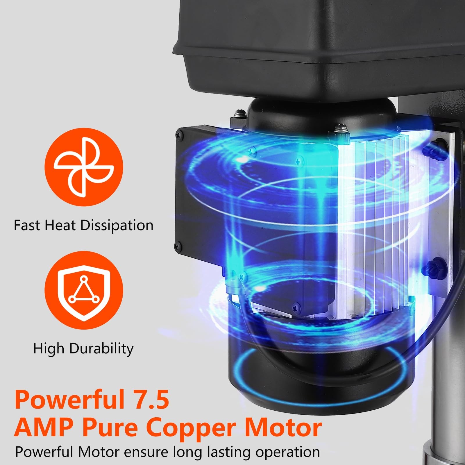 15&Prime; Benchtop Drill Press 7.5A 120V Copper Motor Tilting table & Swing-away Guard