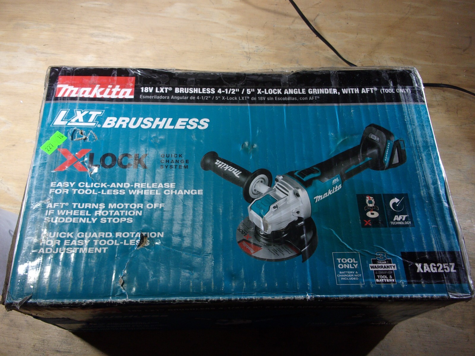 MAKITA 18V. LXT 4-1/2&Prime; ANGLE GRINDER W/ X-LOCK & AFT ( TOOL ONLY) # XAG25Z