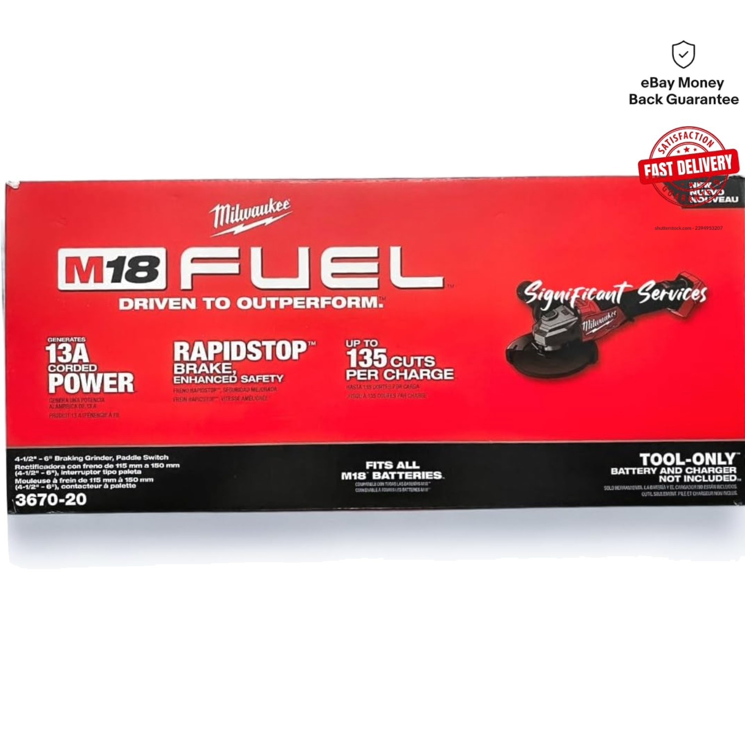 Milwaukee 4-1/2&Prime;-6&Prime; Cordless Braking Grinder – 156W Power & Precision Control