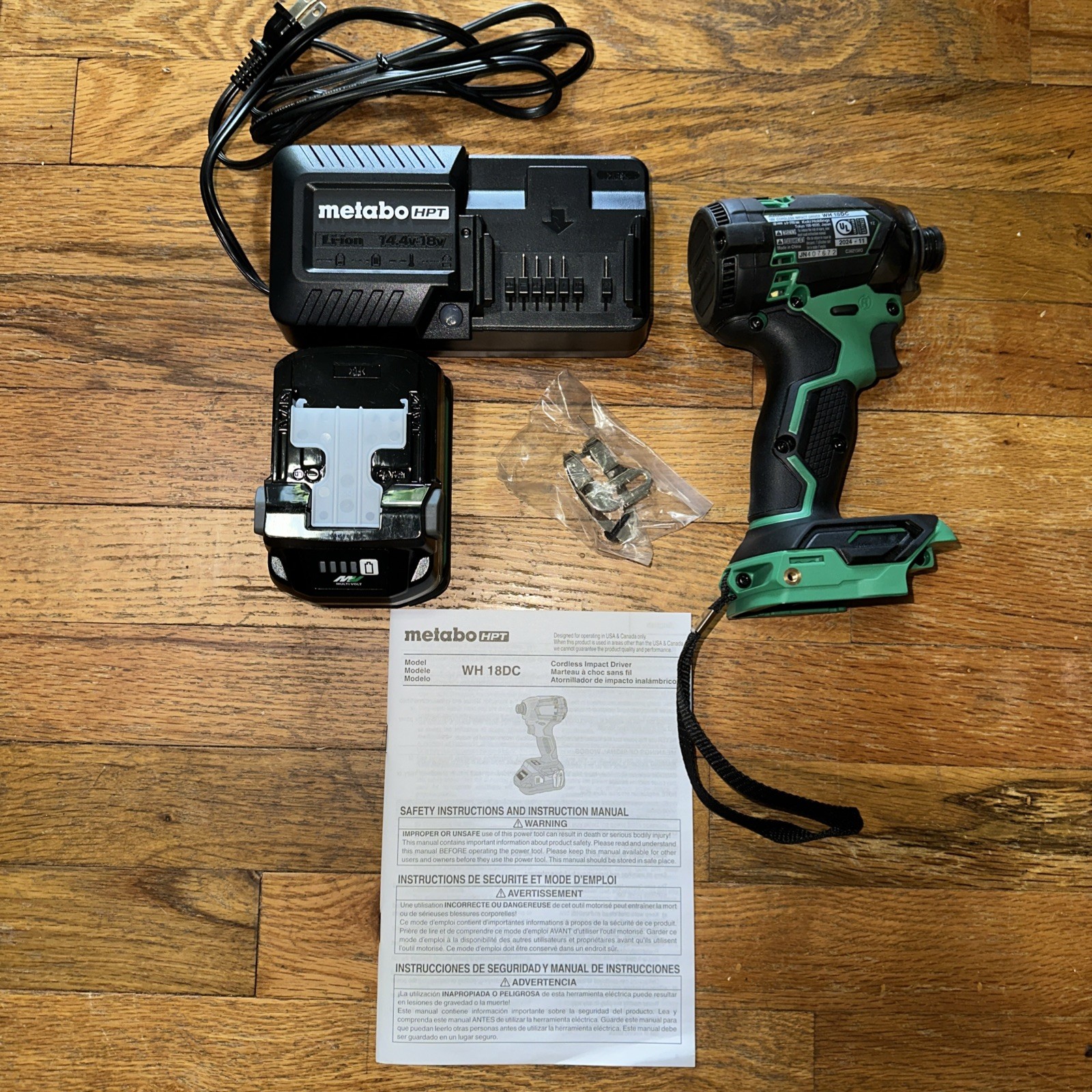 NOB-Metabo HPT WH18DC 18V Triple Hammer Bolt Impact Driver & Battery & Charger