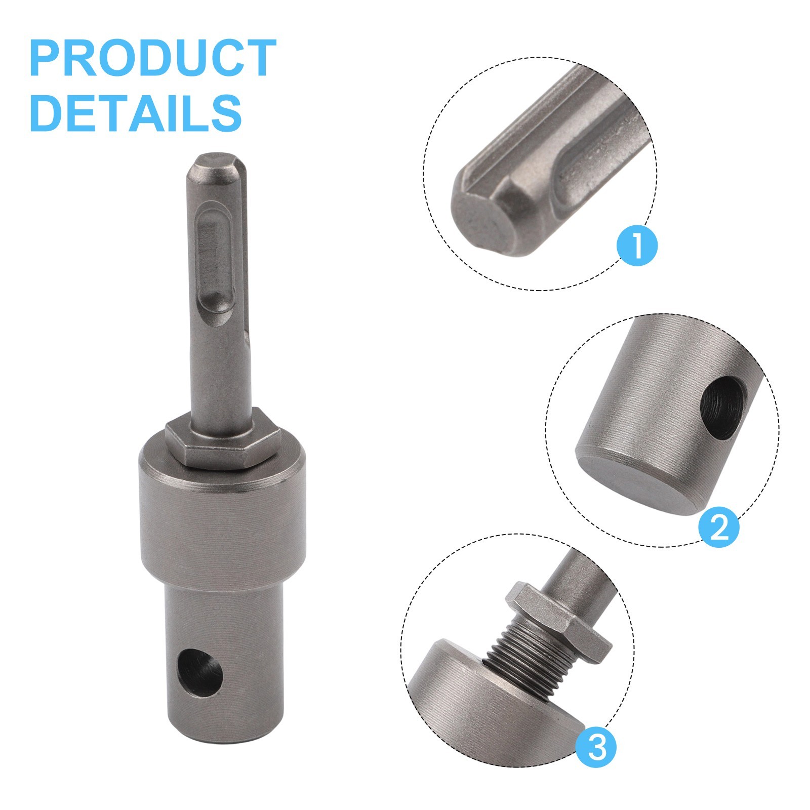 Earth Auger Adapter Tool 4 Handle Interfaces Compatible for Impact Wrench Drill