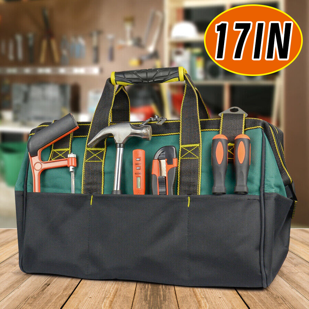 17&Prime; Zipper Tool Bag Organizer Heavy Duty Tool Pouch Bag Tool Tote Bag 14 Pockets