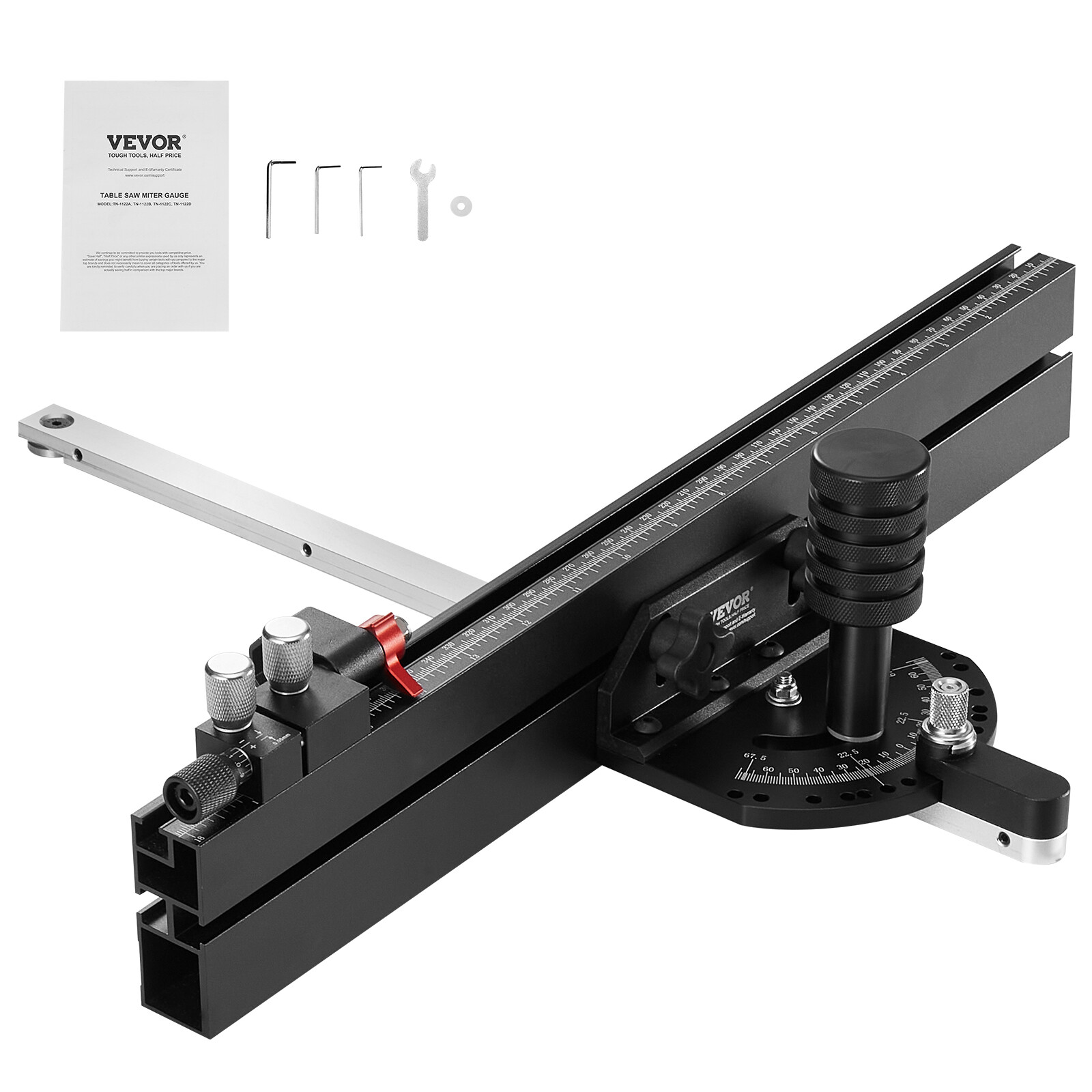 VEVOR Precision Table Saw Miter Gauge Standard Slot 3/4 » x 3/8 » 18 in Grating