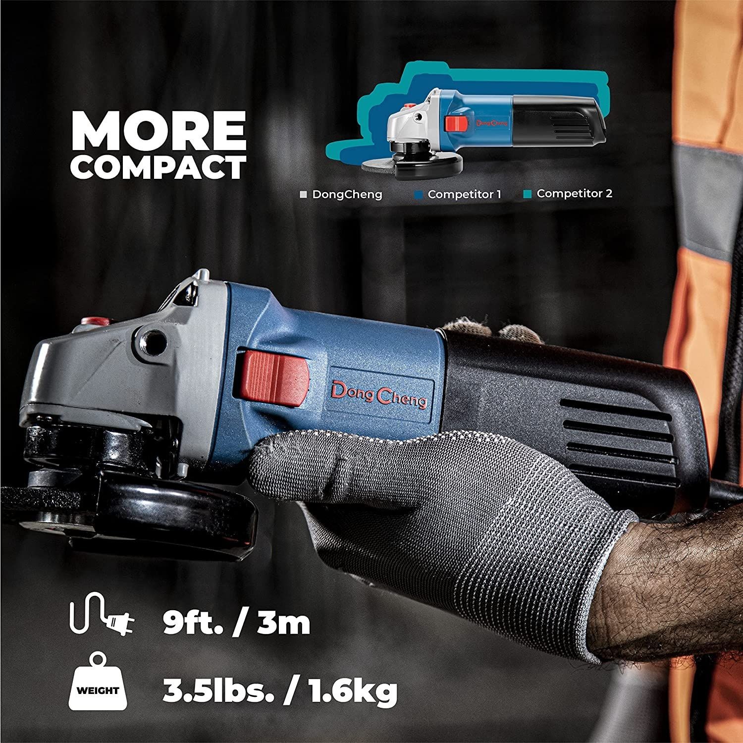 Angle Grinder 6.0-Amp 4-1/2-Inch with 2 Grinding Wheels