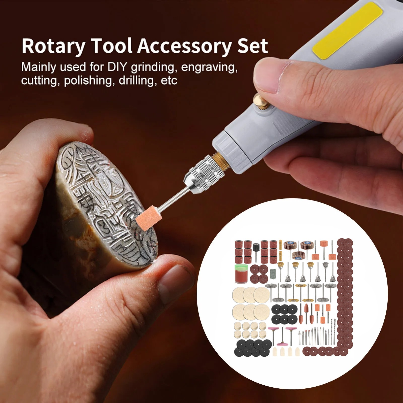 350pcs Rotary Tools Accessories Sanding Polishing Tool Grinding Kit For Dremel