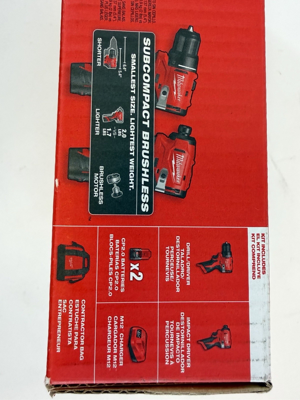 NEW Milwaukee Tool 3494-22 M12 Scpbl 2 Piece Combo Kit, (2) 2.0 Ah NEW