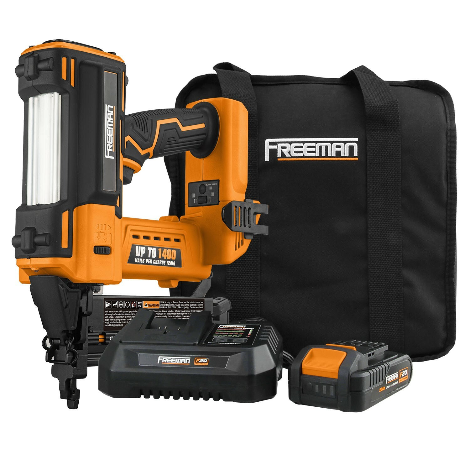 Freeman Cordless 2-in-1 Nailer / Stapler Kit – 1400 Shots per Charge *Mfr Direct