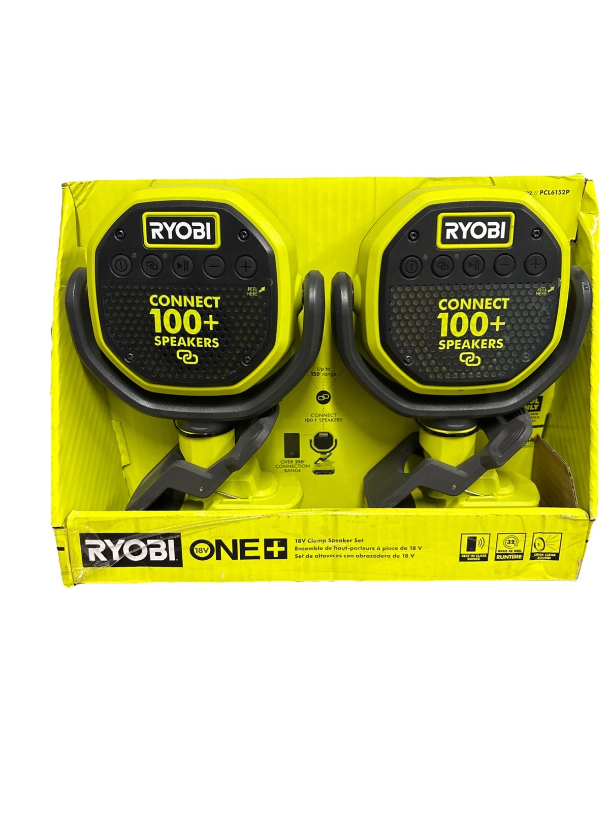 RYOBI ONE+ 18V Cordless VERSE Clamp Speaker 2-Pack (Tools Only)