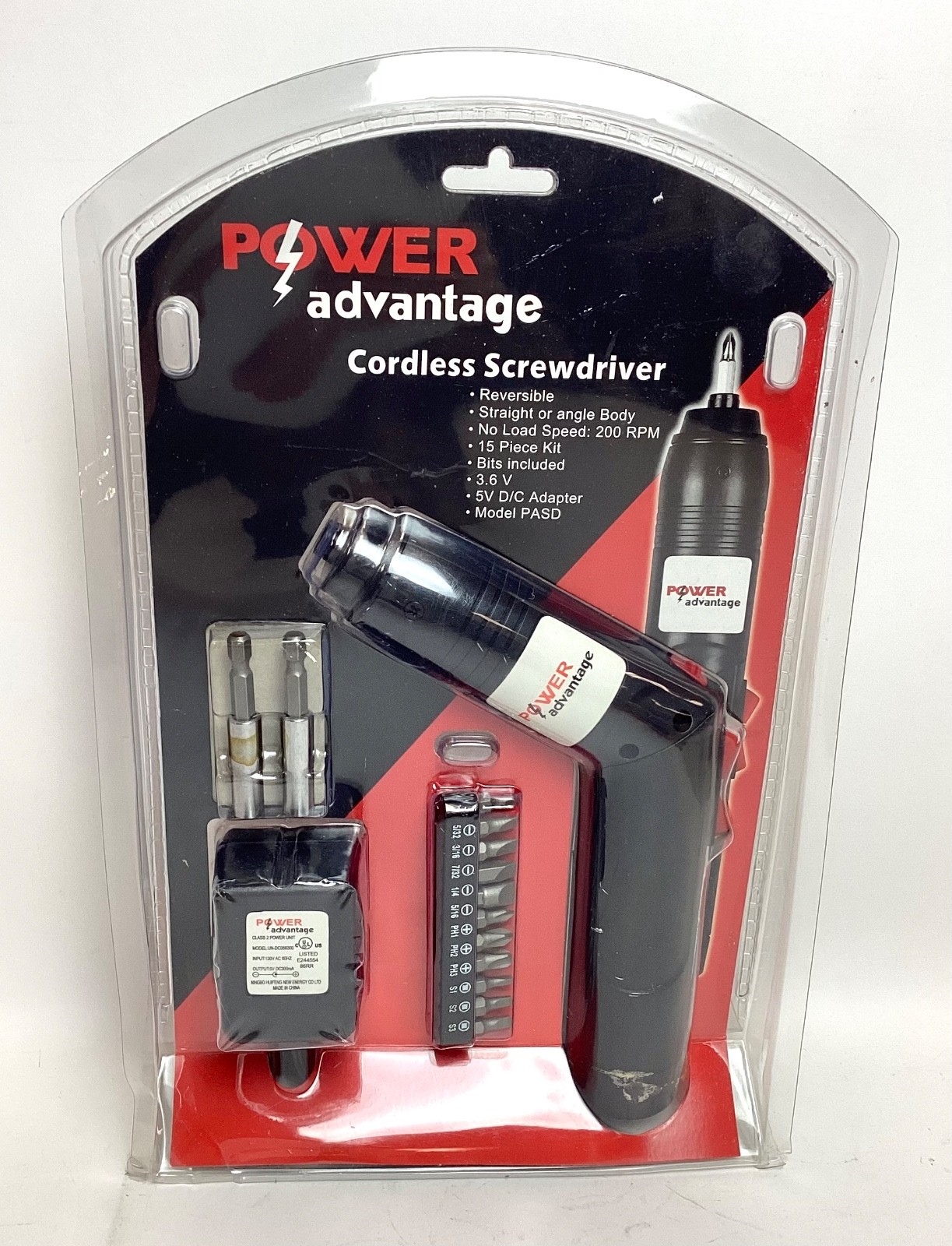 New In Box Sealed Power Advantage Cordless Screwdriver 15 Piece Kit
