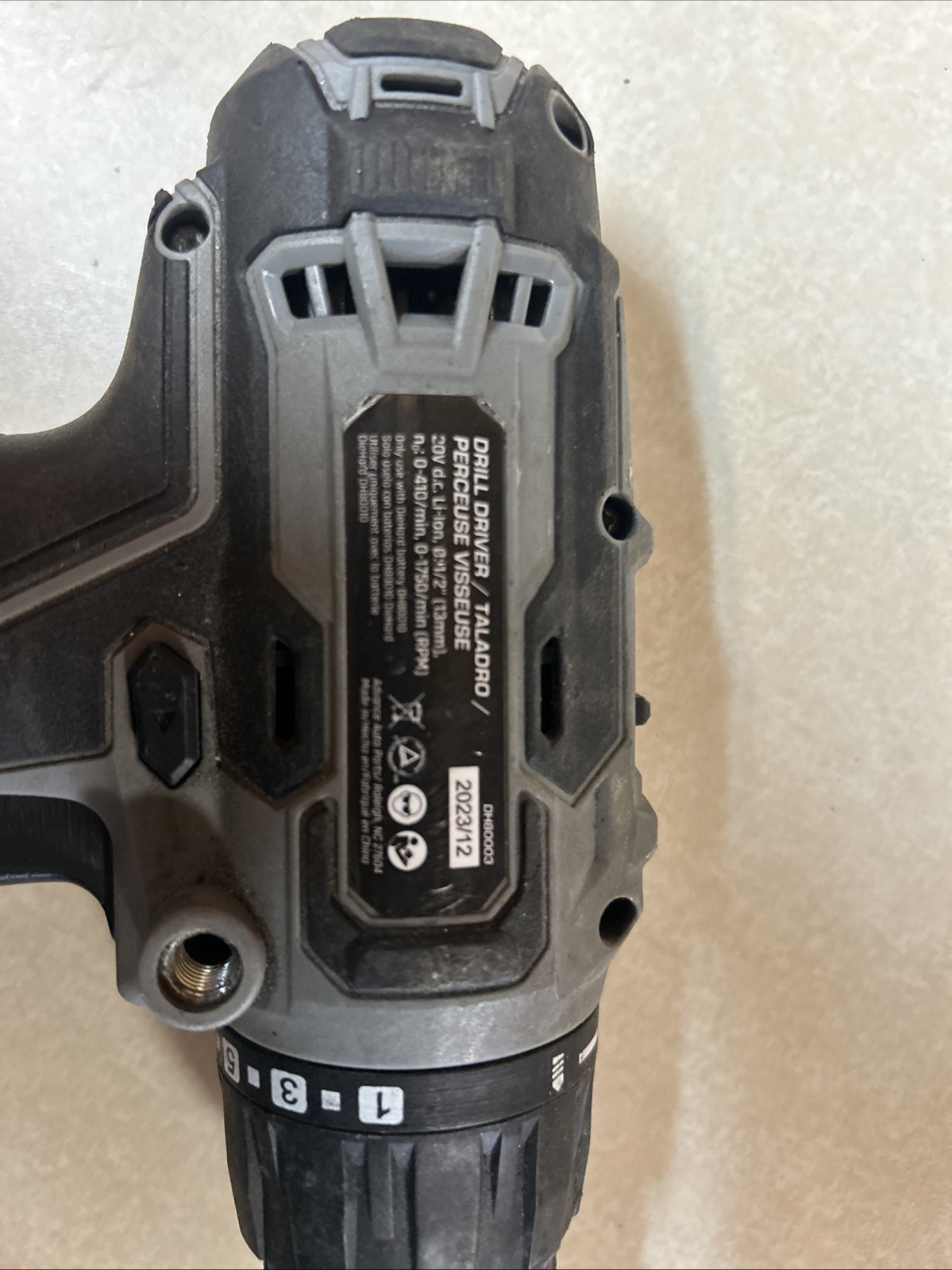 DieHard Power Ahead Drill Driver DH80003 20V 1/2&Prime; 0-410/min 0-1750/min RPM