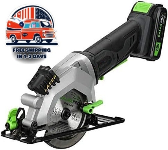 Mini Sierra Circular Inalámbrica 4.5&Prime; 2.0Ah, 3400RPM Con Guía Láser US NUEVO