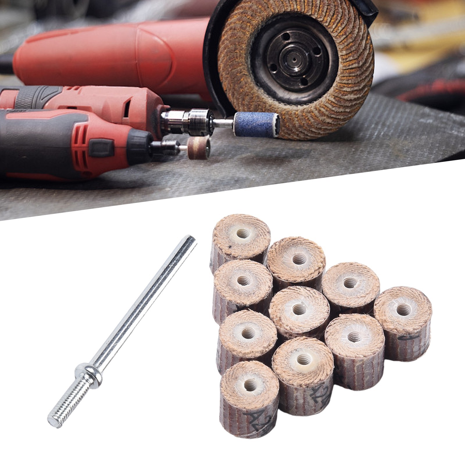Flap Wheel Sanding Flap Disc Woodworking Polishing Tool W/mandrel 10*8*3mm