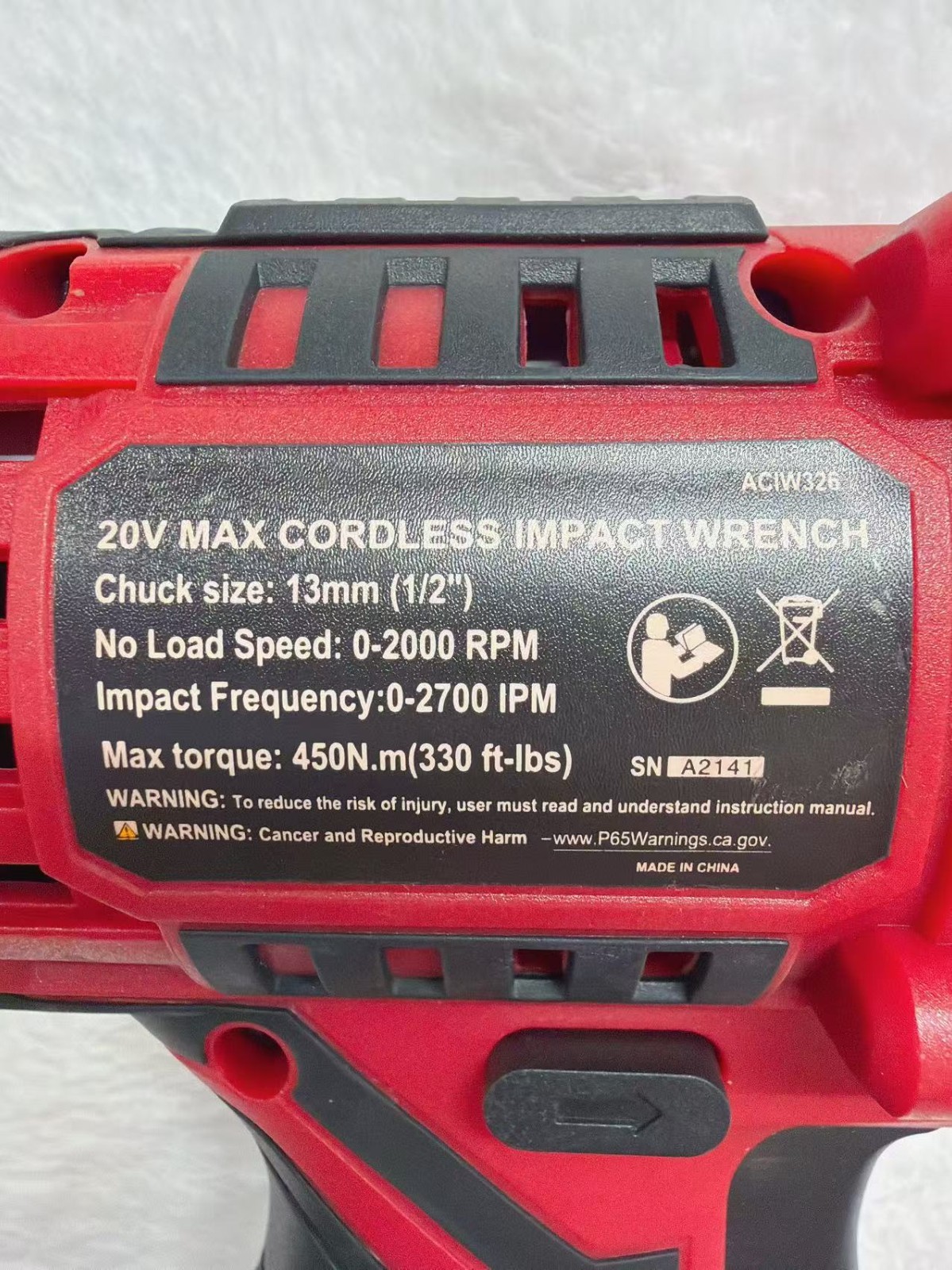 AVID POWER 20v Max Cordless Impact Drill Power Tool Drill ACIW326#0321E