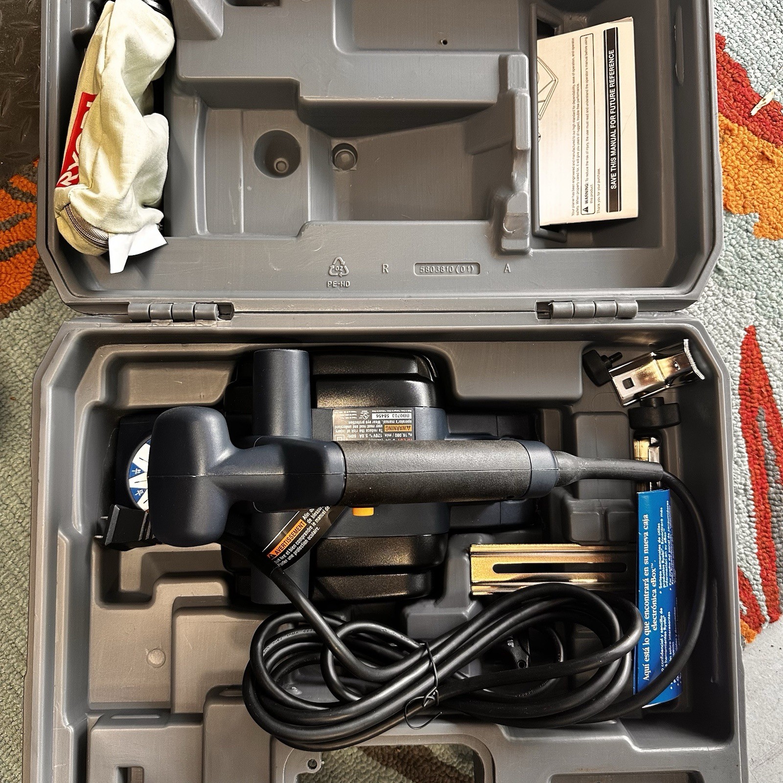 Ryobi HPL51 Hand Planer 3-1/4” Electric w/ Case Manual Blades