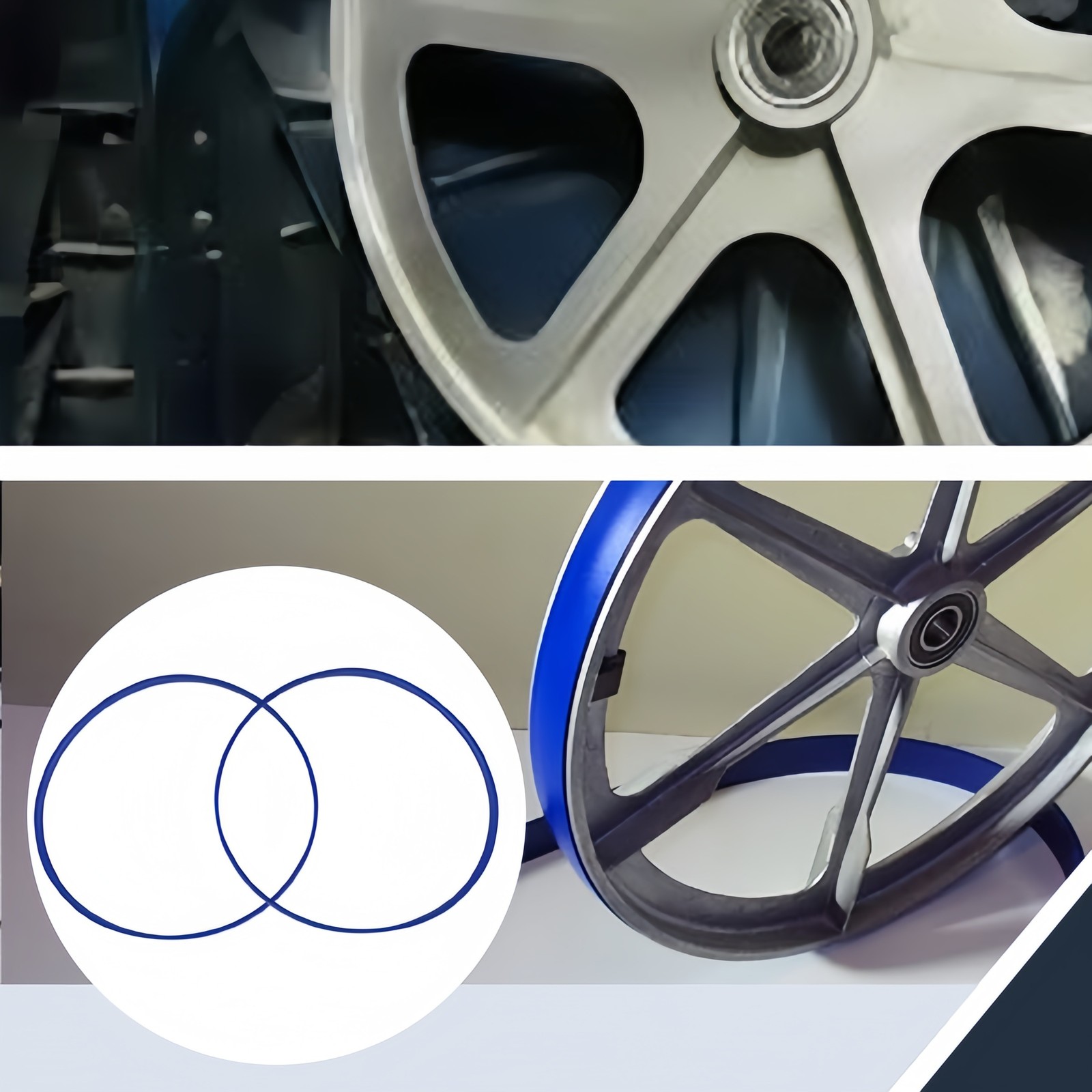 9&Prime; Band Saw Tires For Skil 3386 Band Saw, Band Saw Tires w/Groove Bottom(BLUE)