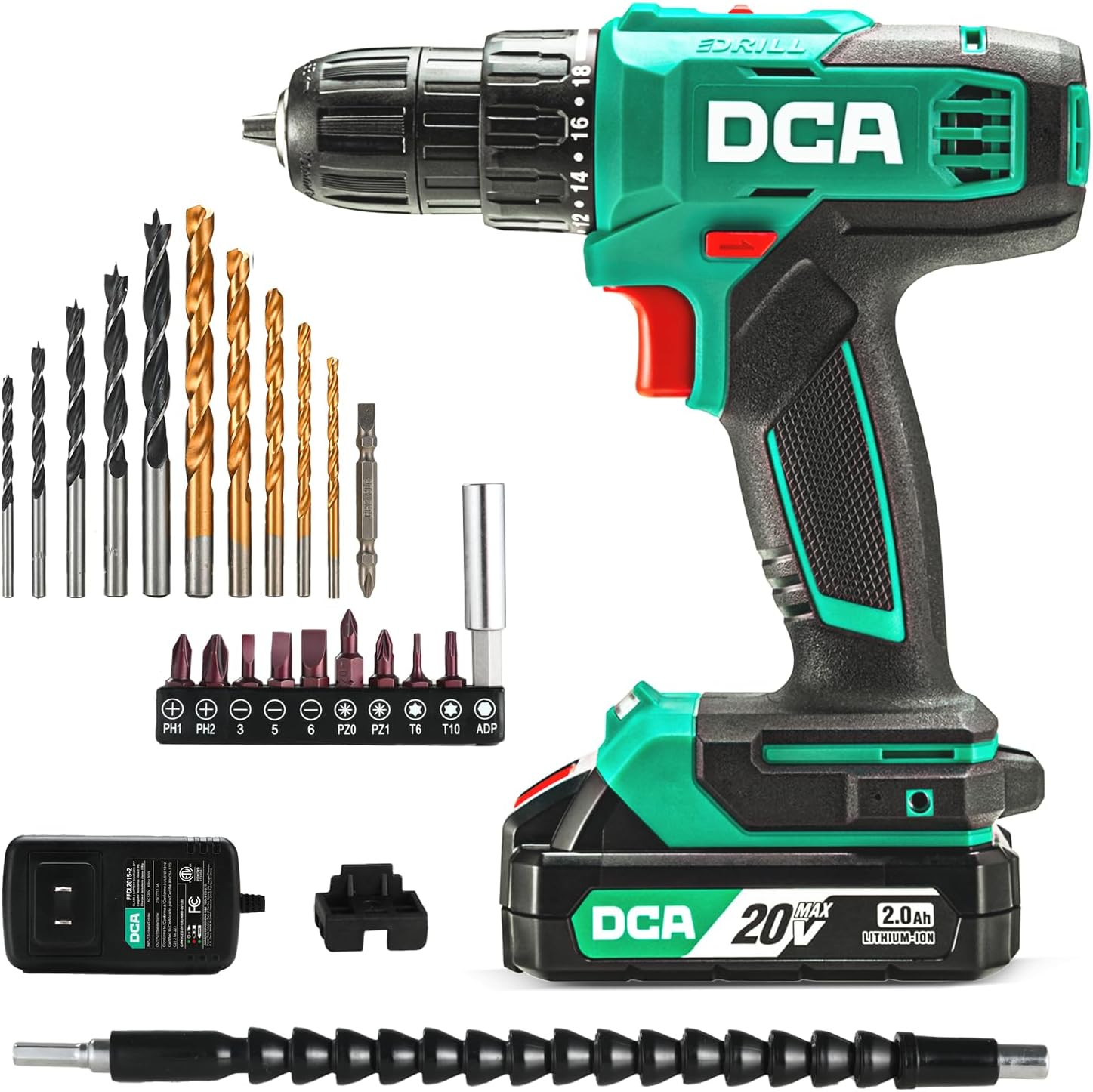 Cordless Drill Set, 354 In-Lbs Torque, 3/8&Prime; Keyless Chuck, Electric Power Drill