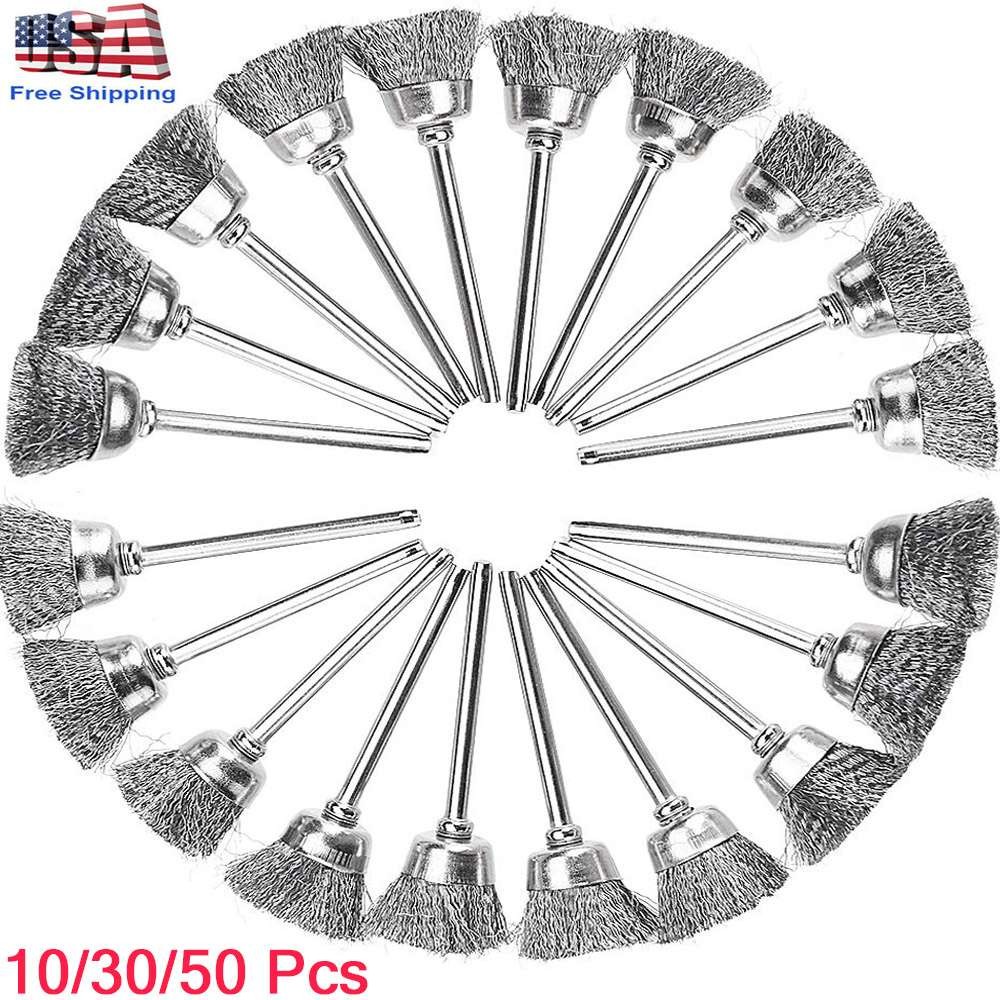 10-50Pcs Set Wire Wheel Polishing Mix Polish Brush for Dremel Rotary Tool Kit US