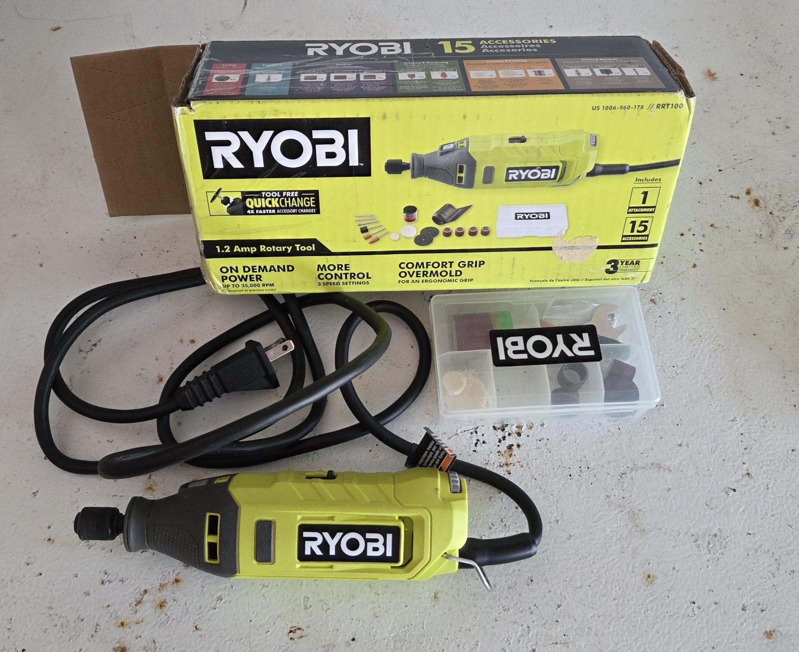 Ryobi 1.2 Amp Corded Rotary Tool with All Attachments