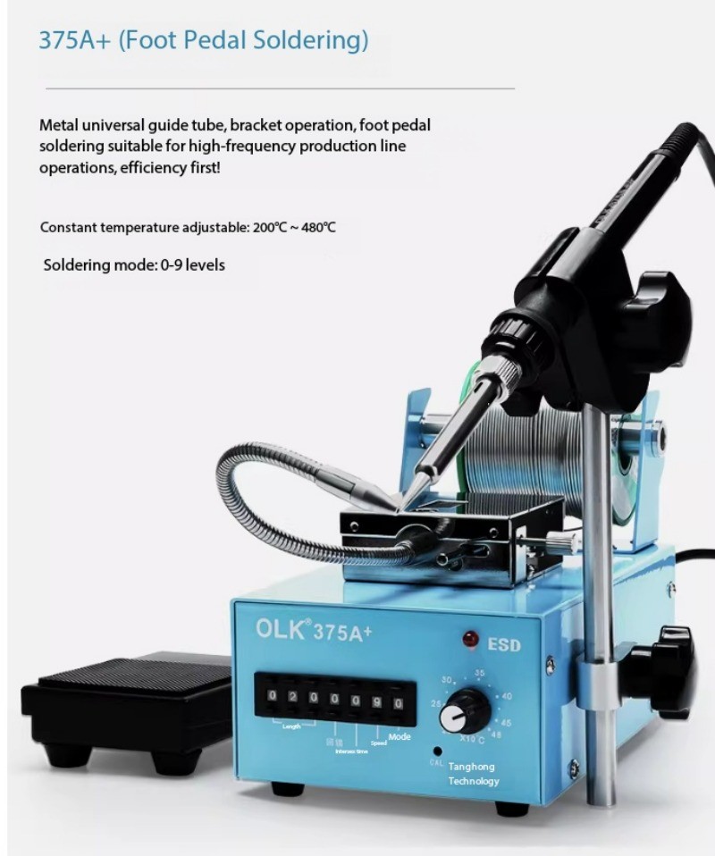 Adjustable Constant Temperature Automatic Tin Feed Soldering Machine 375C+