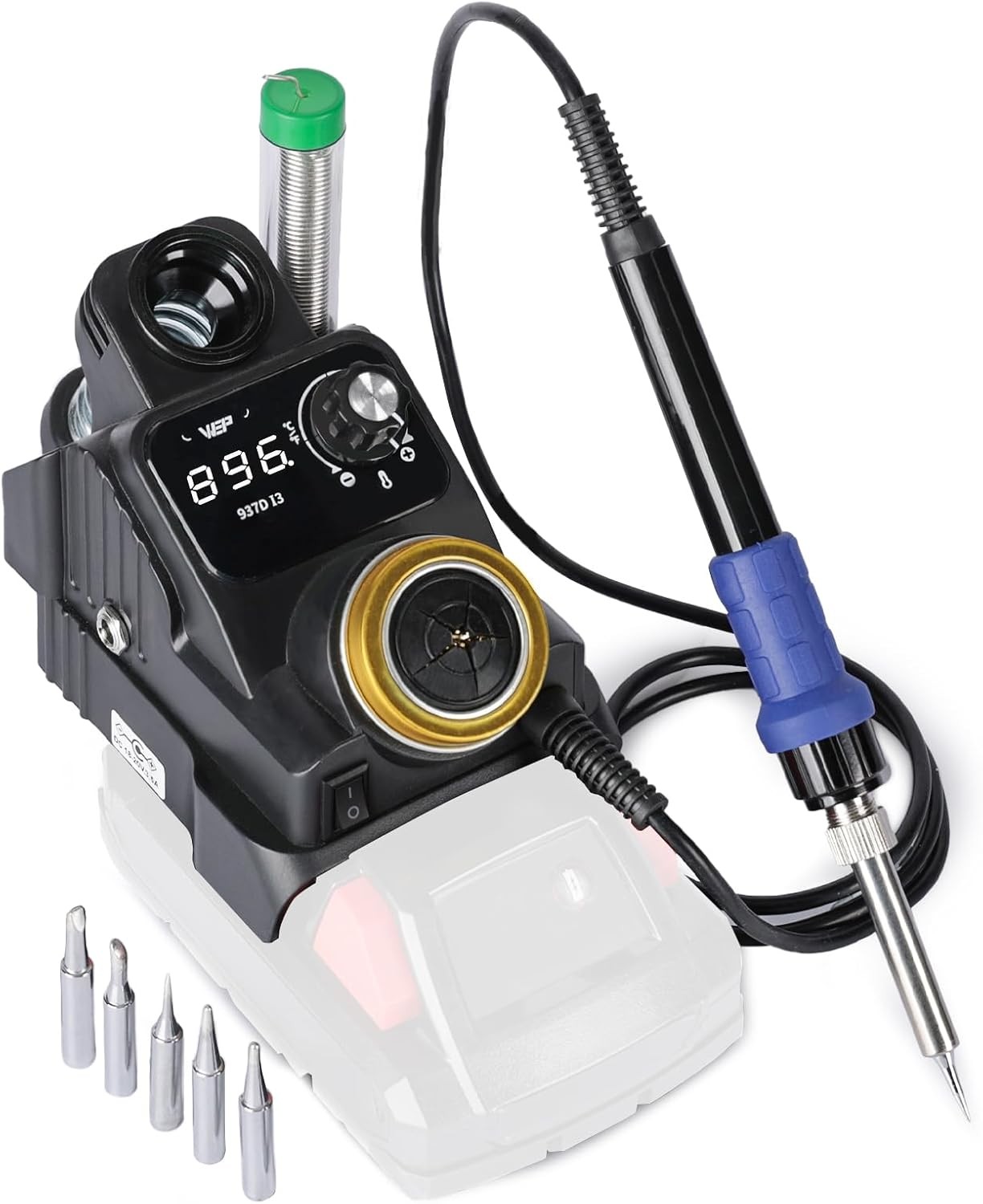 937D-I 3 Cordless Soldering Iron Kit Compatible with Milwaukee 20V/18V Battery,