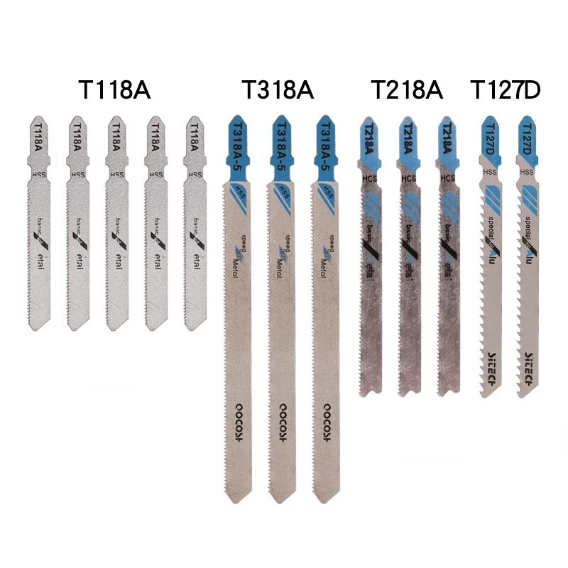 48PC Jigsaw Jig Saw Blades Set Wood Metal Steel Plastic Drywall T-shank Assorted