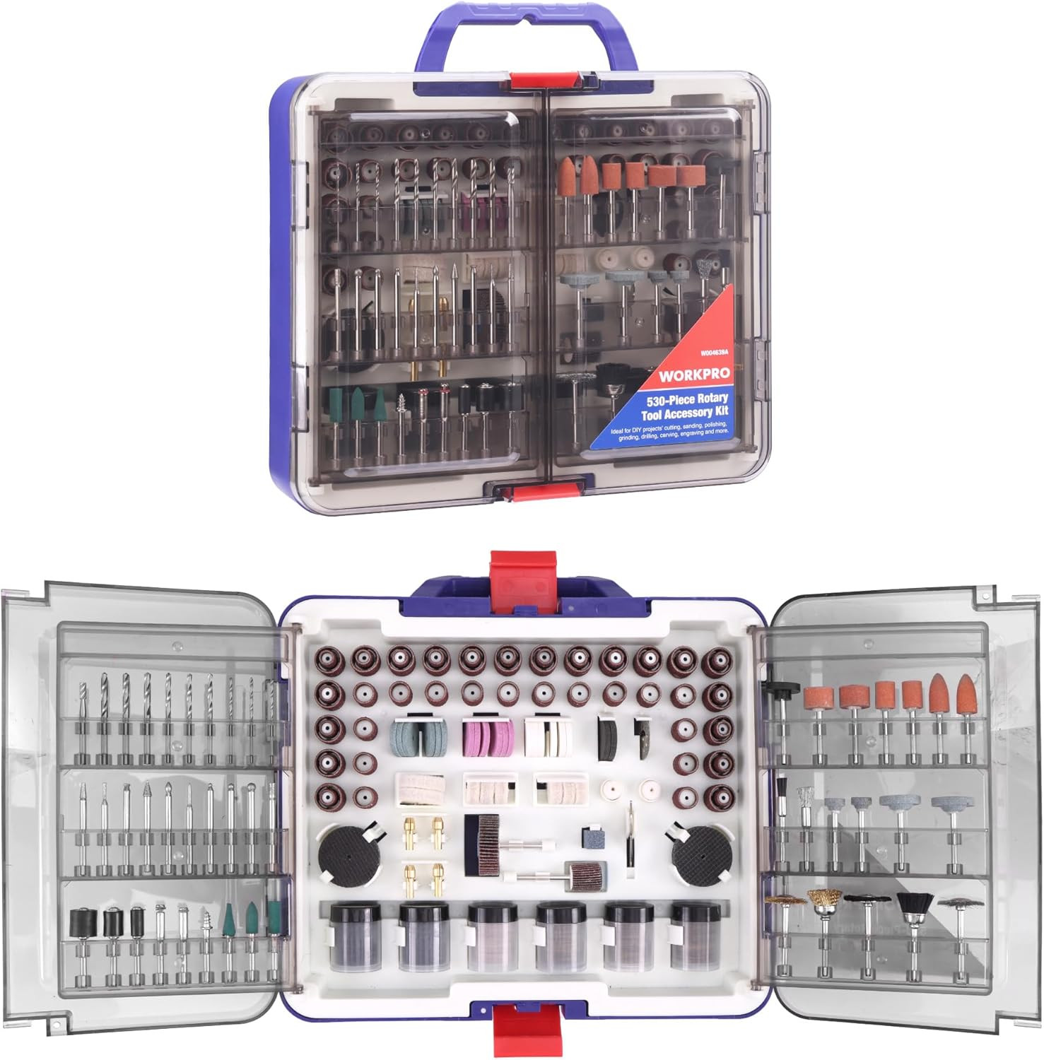 530PCS Rotary Tool Accessories Kit Universal Fit Cutting Sanding Polishing Set