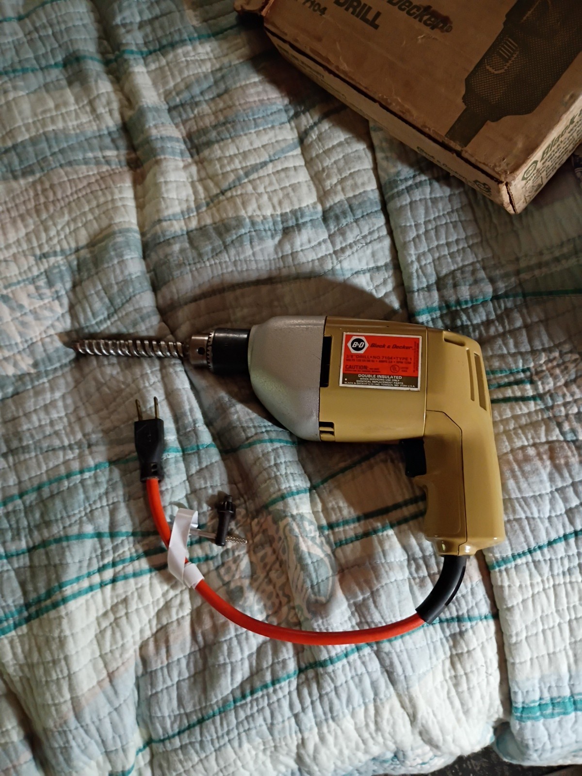 Vintage BLACK & DECKER 3/8” Electric Drill Model #7104 Type 1-2.0 Amps 120V 🇺🇸