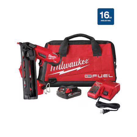 Milwaukee Tool 2841-21Ct M18 Fuel 16 Gauge Angled Finish Nailer Kit