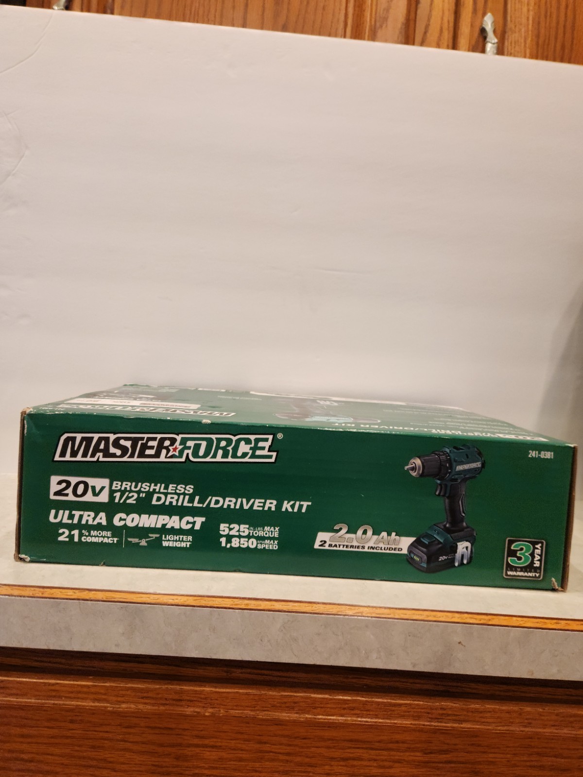 Genuine Masterforce 241-0381 20V Brushless 1/2&Prime;UltraCompact Drill/Driver Kit New