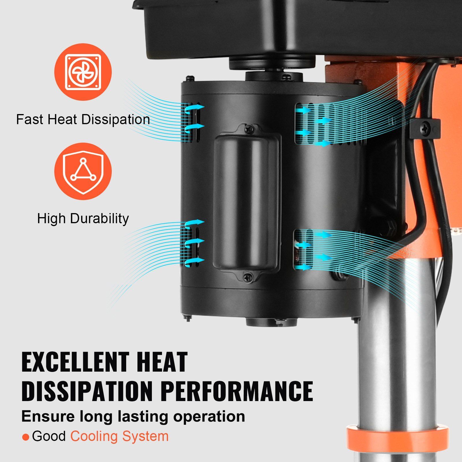 10 » 5-Speed Benchtop Drill Press Cast Iron Drill Press 3.2A 610-2800RPM