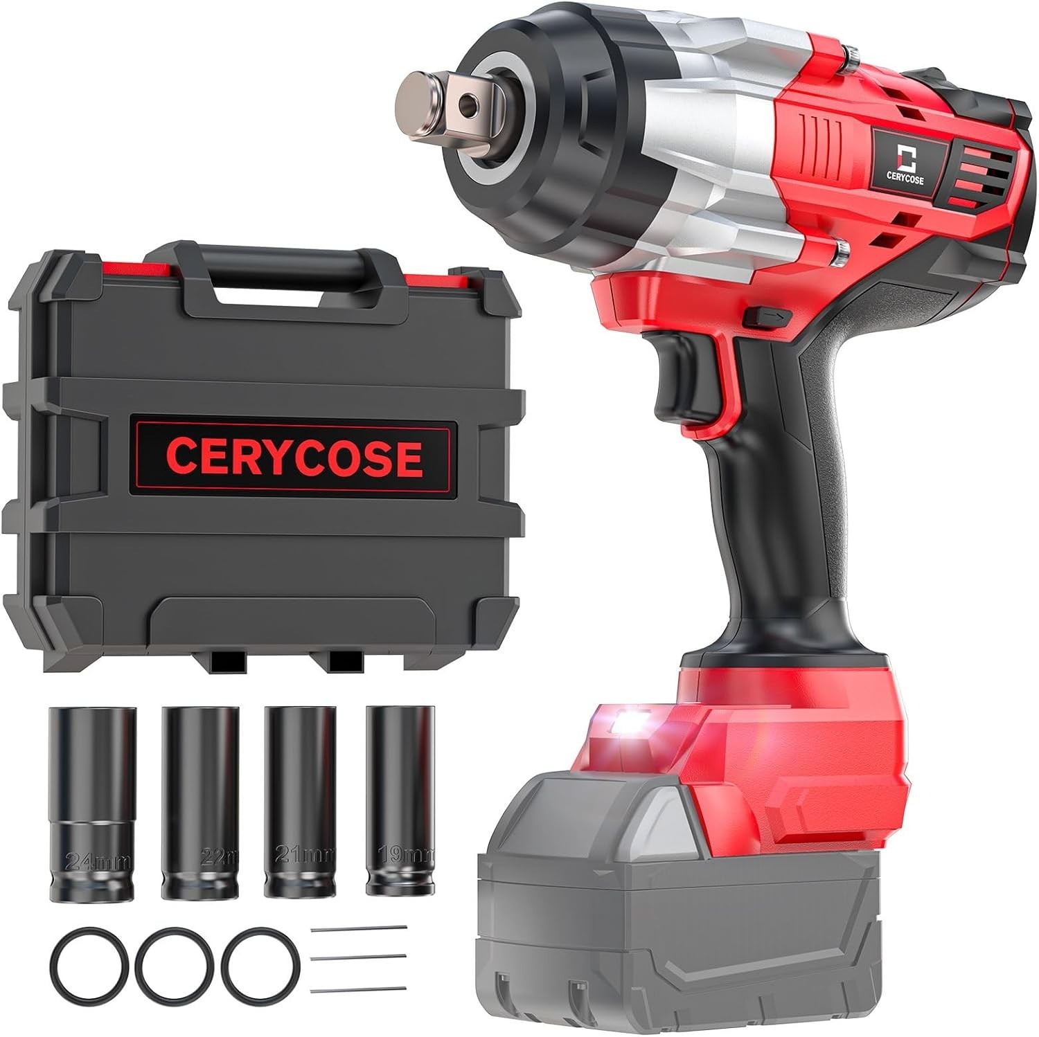 Cordless Impact Wrench Compatible with Milwaukee 18V Battery, 3/4 »