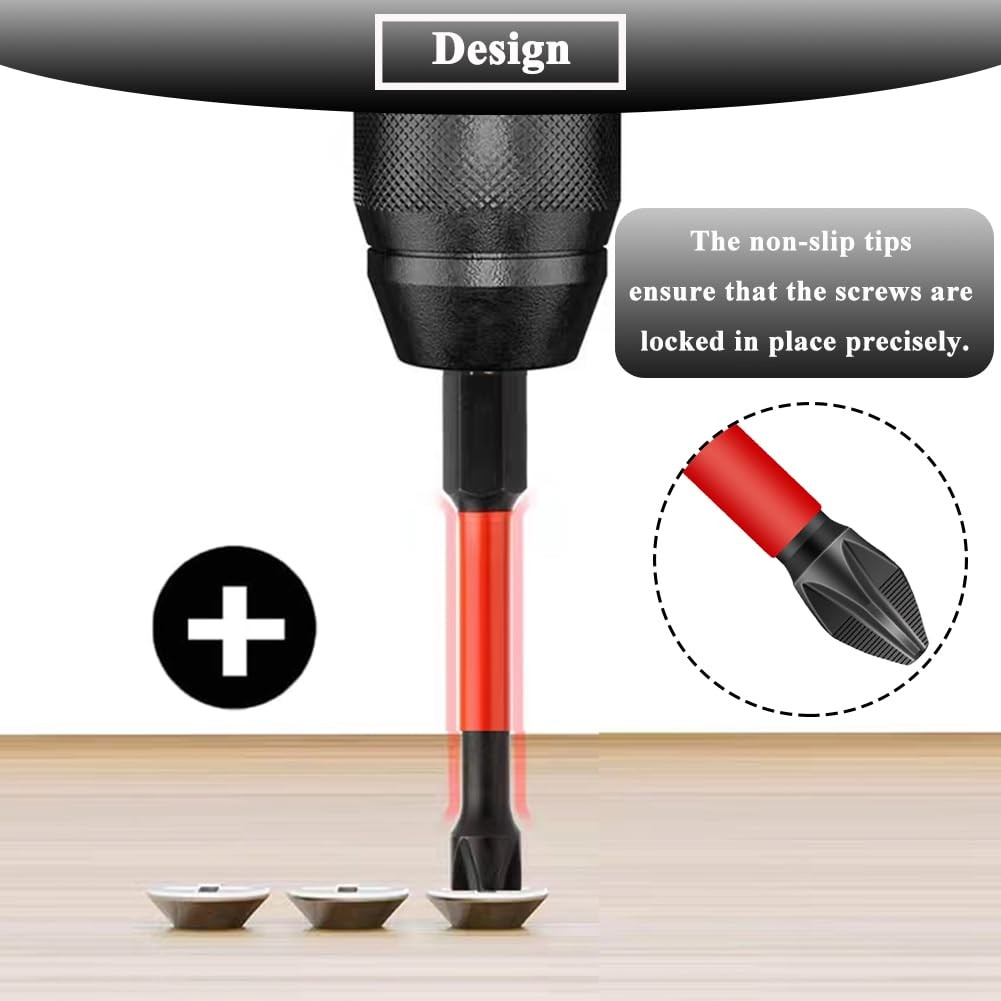 Teocpai 10PCS 2 Inch Magnetic Phillips Screwdriver One Size, Black and Red