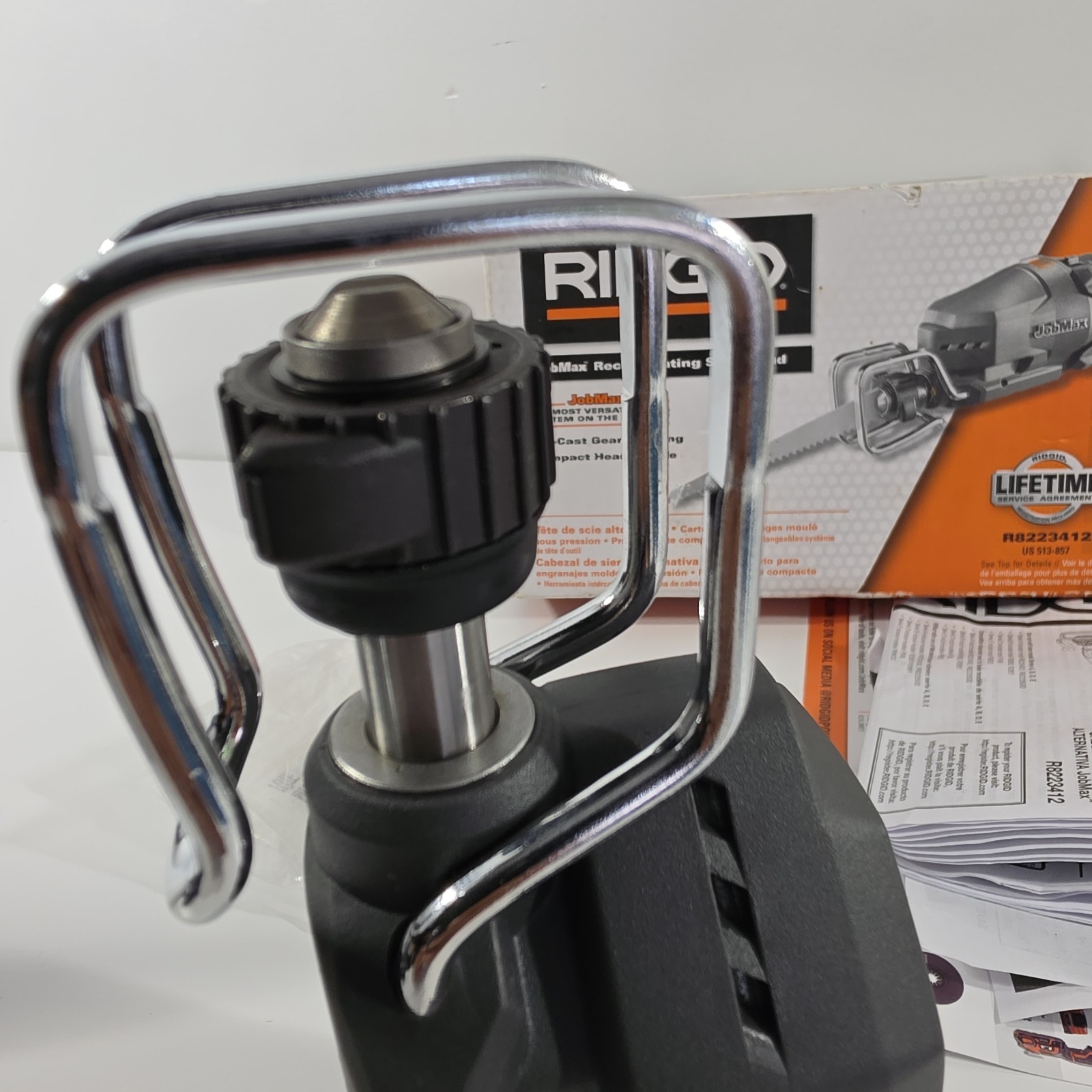 R8223412 Ridgid Reciprocating Saw Head, Black/Gray Plastic/Metal