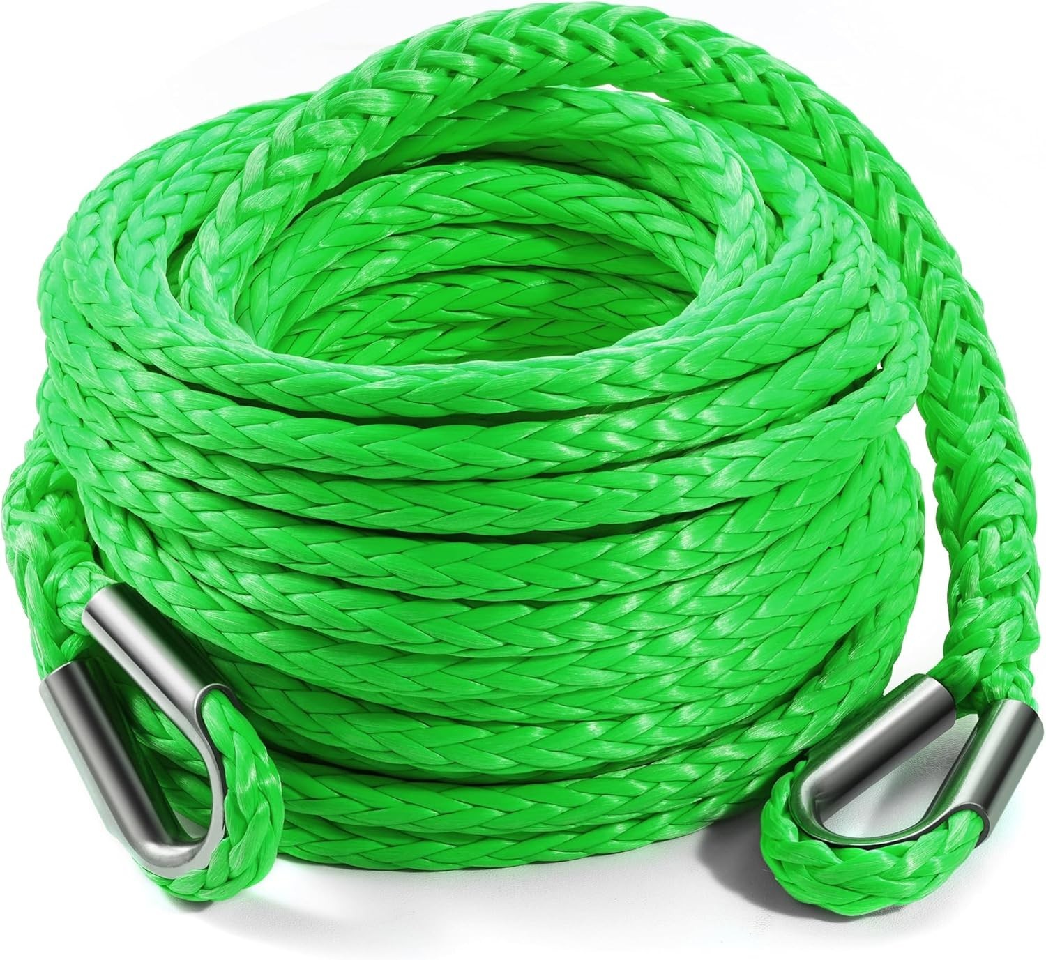 Winch Rope Extension, 3/8 » x 50ft Synthetic Winch 3/8 Inch x 50 Feet Green