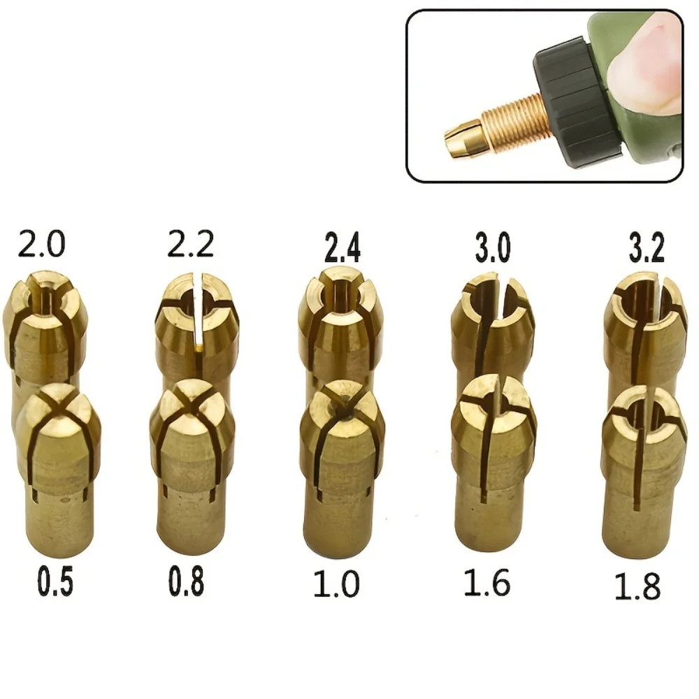 10 Pieces of 0.5-3.2Mm Electric Grinder Accessories, Electric Grinder Three-Jaw