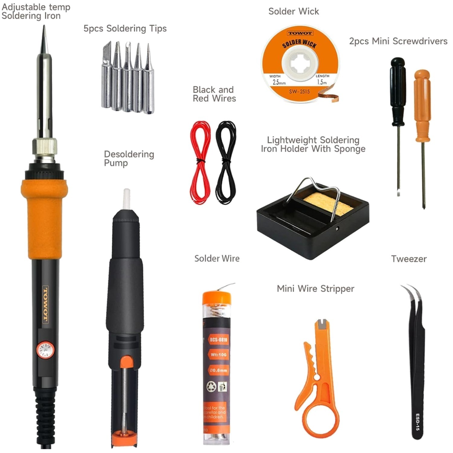 Soldering Iron Kit with Heat-resistant Handle
