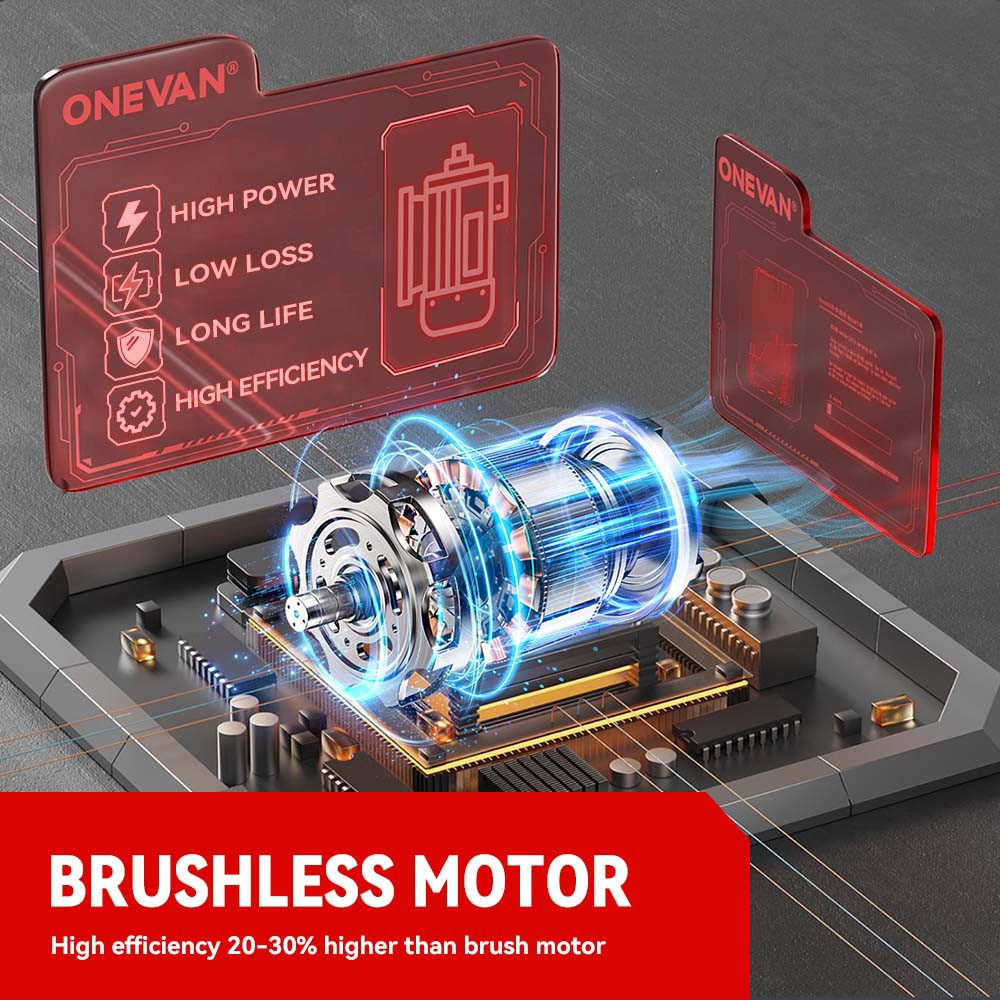 2800Nm Cordless Impact Wrench 1/2 » Brushless High Power Driver 2 Batteries US