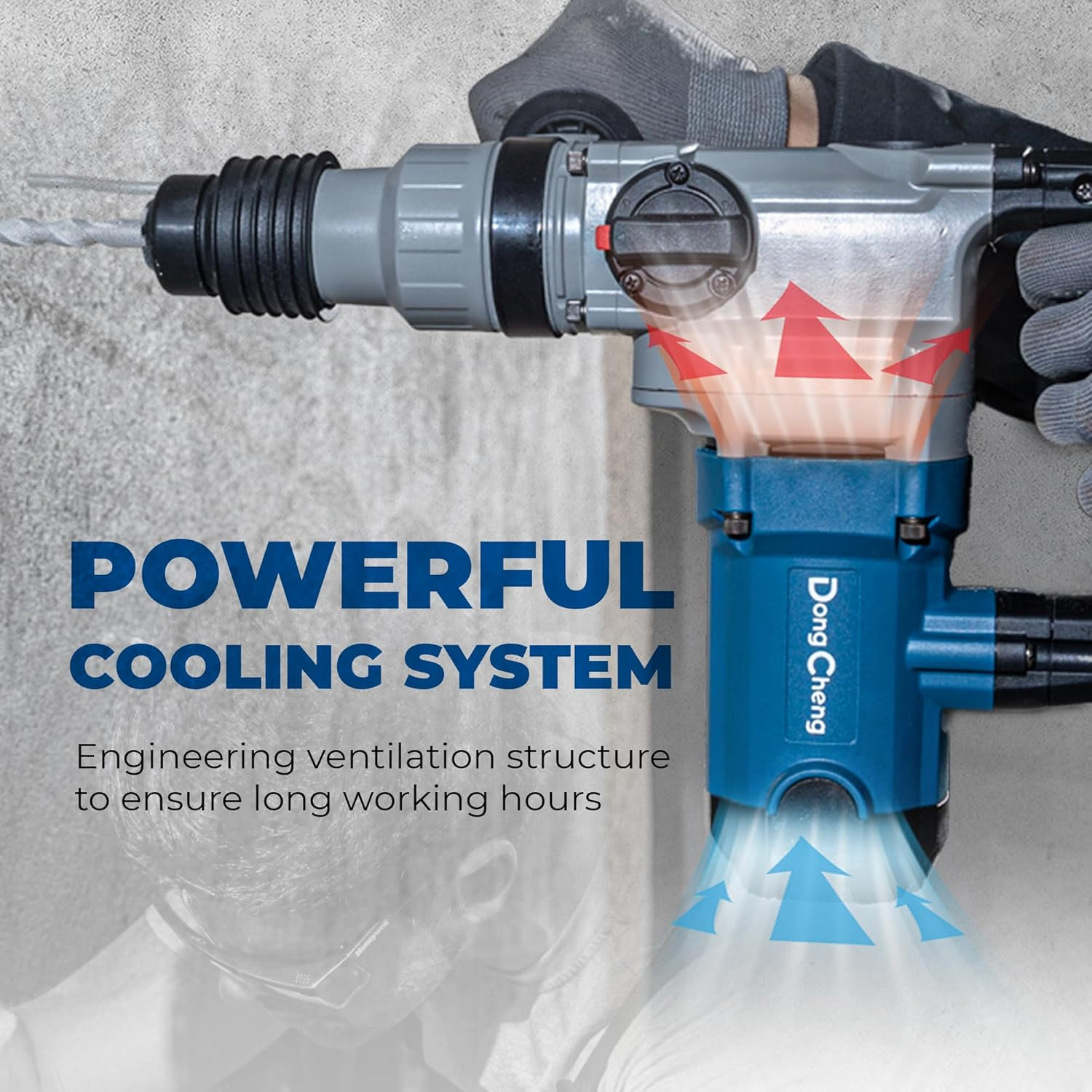 Dongcheng 1-1/8 Inch Sds-Plus Rotary Hammer with 9.2A Motor, 3.6J Impact Energy,