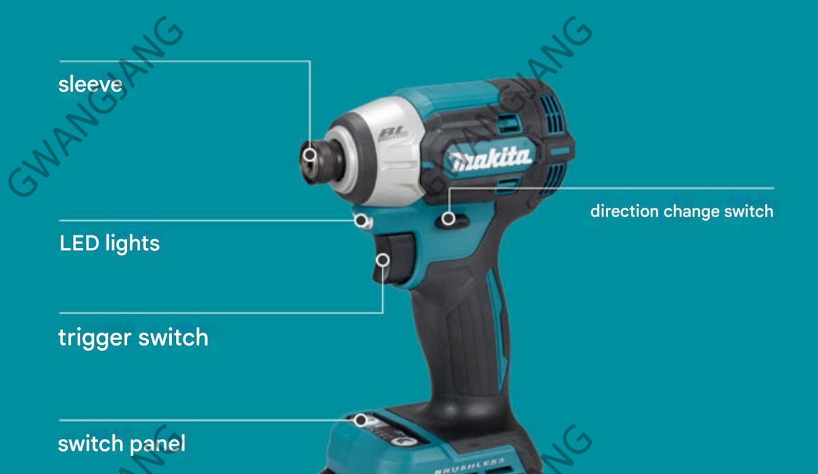 Makita DTD201 Impact 18V BL 3700Rpm 210Nm LED Bare Tool Body Only Strong Work
