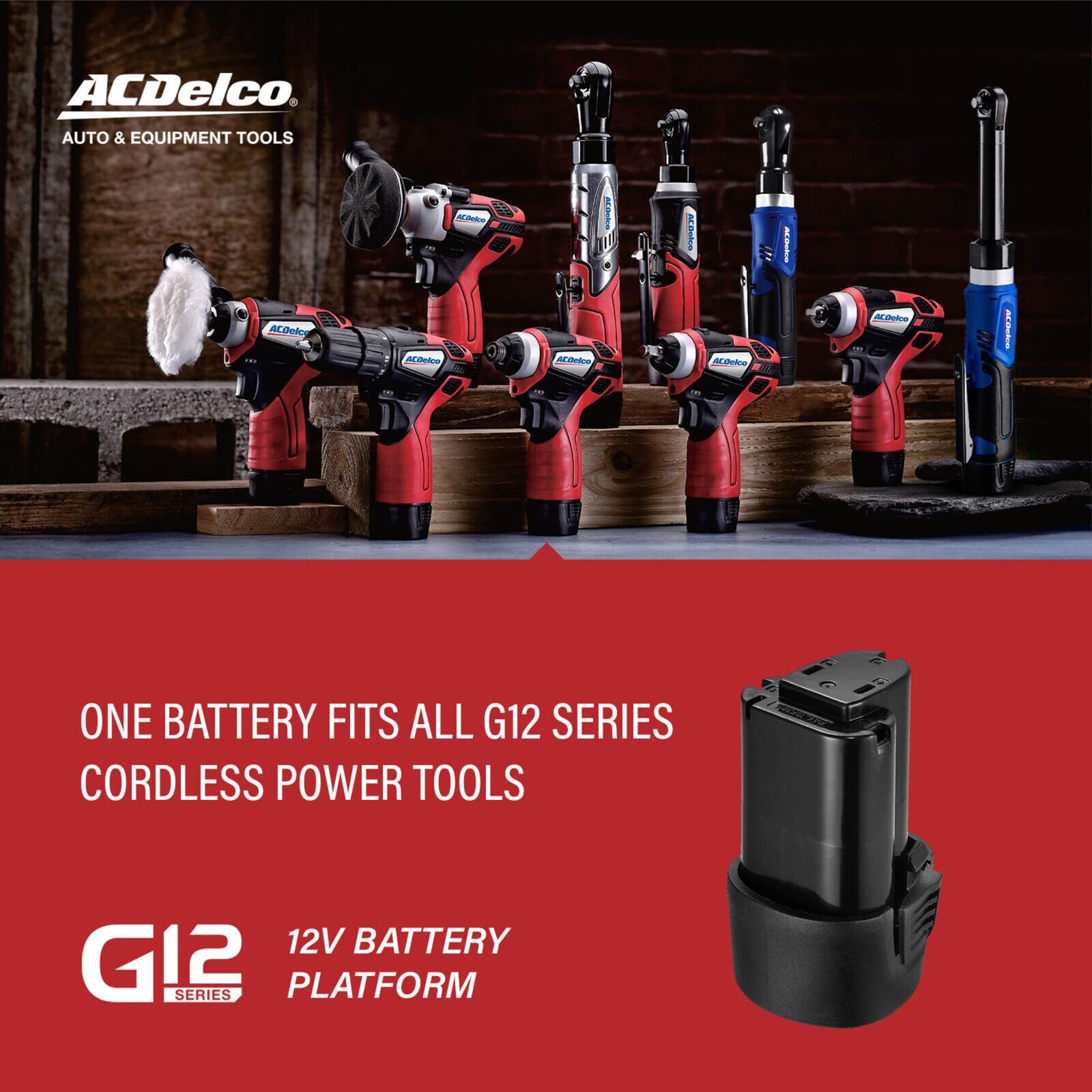 ACDelco ARW12103-K1 G12 Series 12V Cordless Li-ion 3/8” Brushless Ratchet Wre…